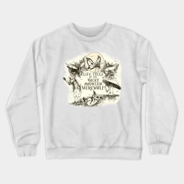 Life Cycle of the Rocky Mountain Werewolf Crewneck Sweatshirt by pastanaut